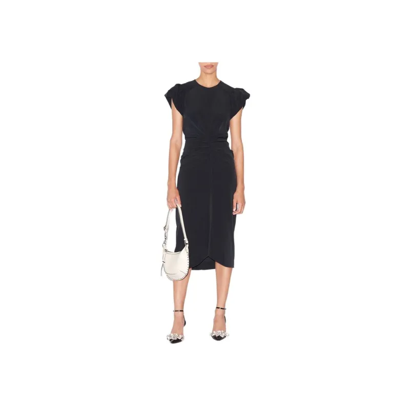 ISABEL MARANT Cap Sleeved Ruched Detail Dress-1