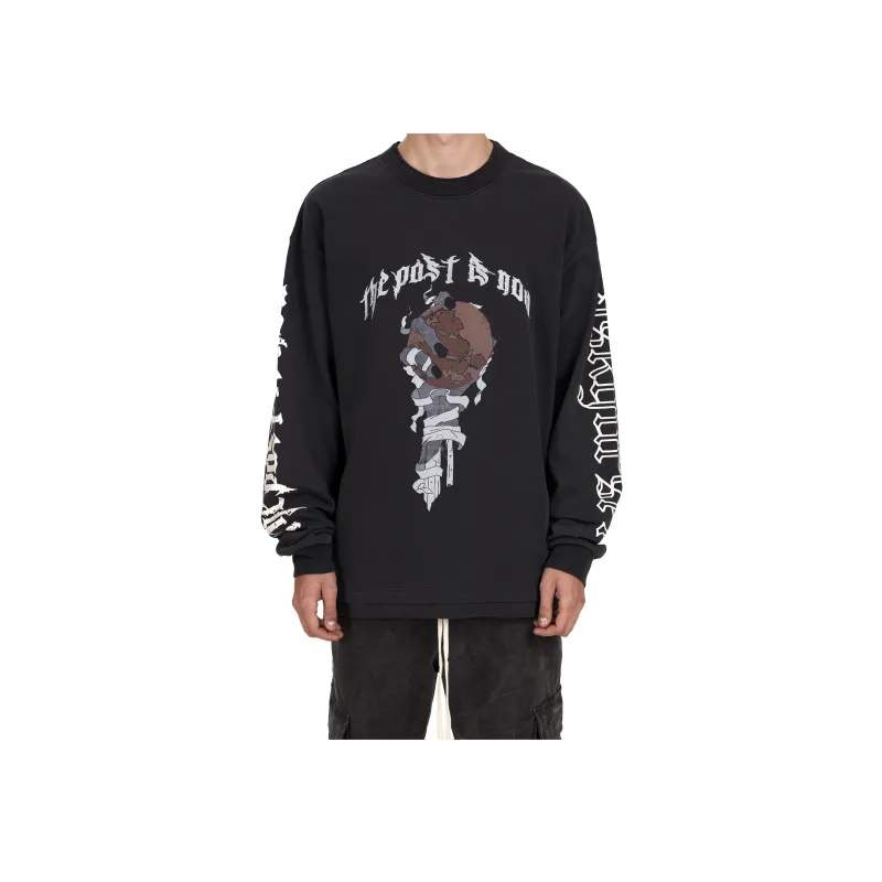 Askyurself Drop Shoulder Sleeve T Shirt Unisex Washed Black-2