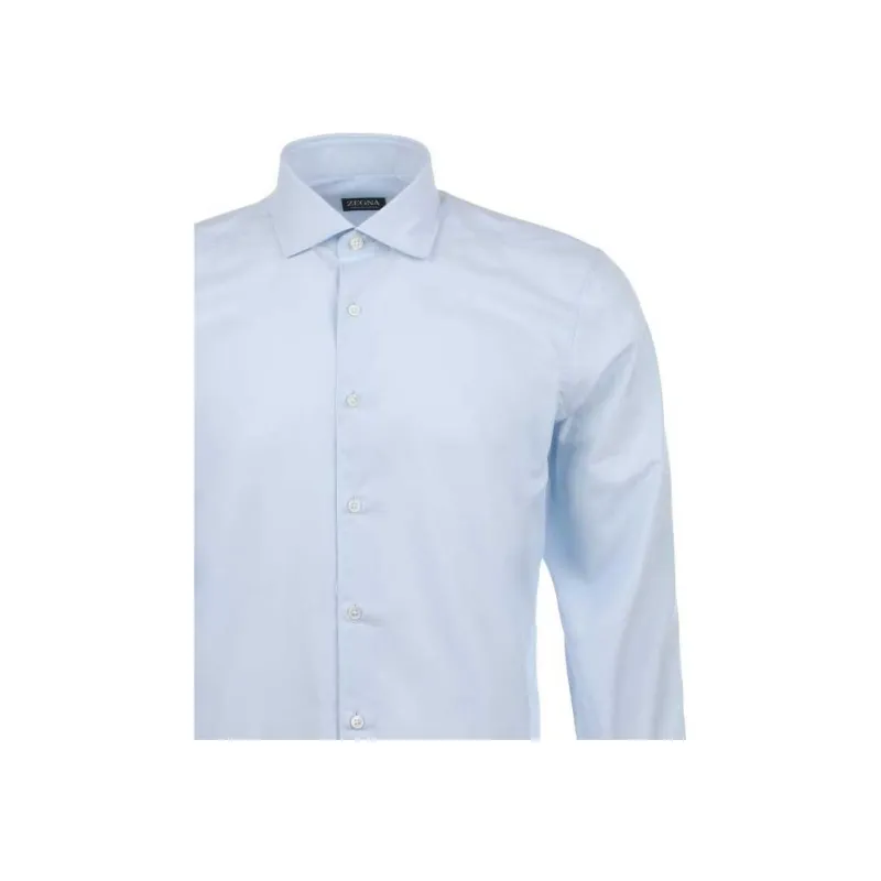 Zzegna Shirts Men Light Blue-3