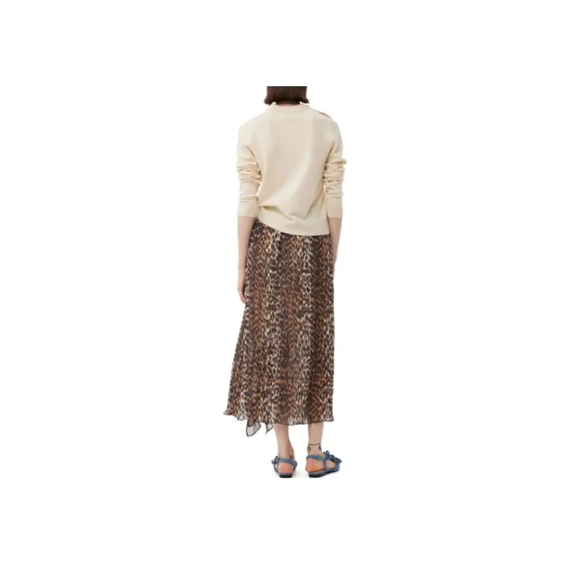 GANNI Alabaster Crewneck Knitted Pullover-3