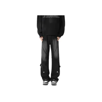 TESTUNG American Luxury Streetwear Trendy Brand Loose Fit Straight Fit Jeans Unisex