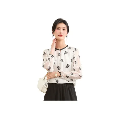 JINJU 화이트 여성 티셔츠