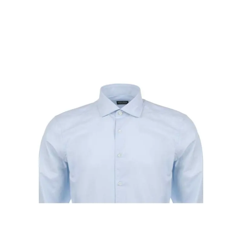 Zzegna Shirts Men Light Blue-4