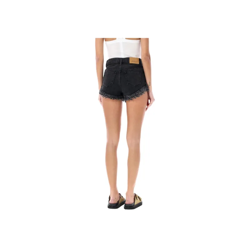 ISABEL MARANT ETOILE Frayed Hem Denim Shorts-1