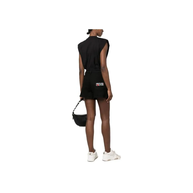 VERSACE JEANS COUTURE Denim Shorts Women's Black-3