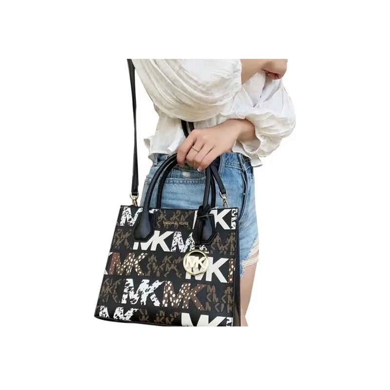 MICHAEL KORS Mercer PVC Trunk Bag Shoulder Bag Handbag Medium Size Women's Black-5