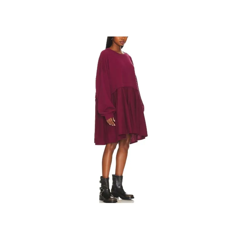 FREE PEOPLE Long-Sleeved Dresses Women's Purple-2
