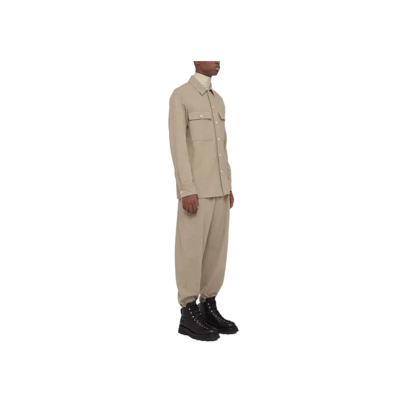 JIL SANDER Logo patch Wool Tapered Trousers-2