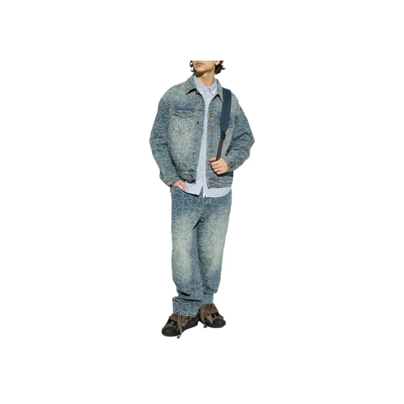 Bape Line Camo Jacquard One Point Relaxed Fit 13Oz Denim Pants-2