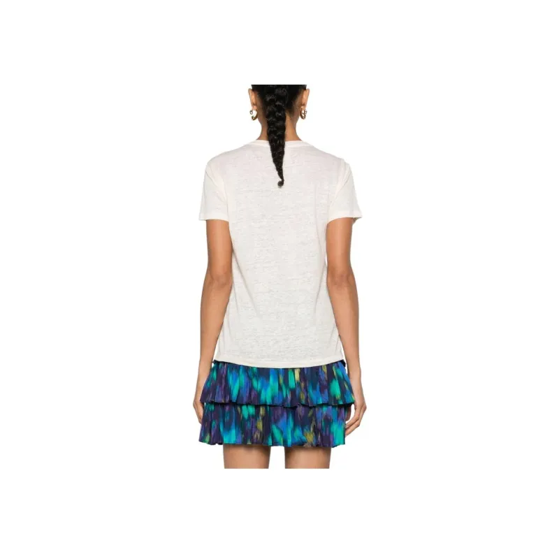 MC2 Saint Barth Eloise Logo Embroidered V Neck T Shirt-1