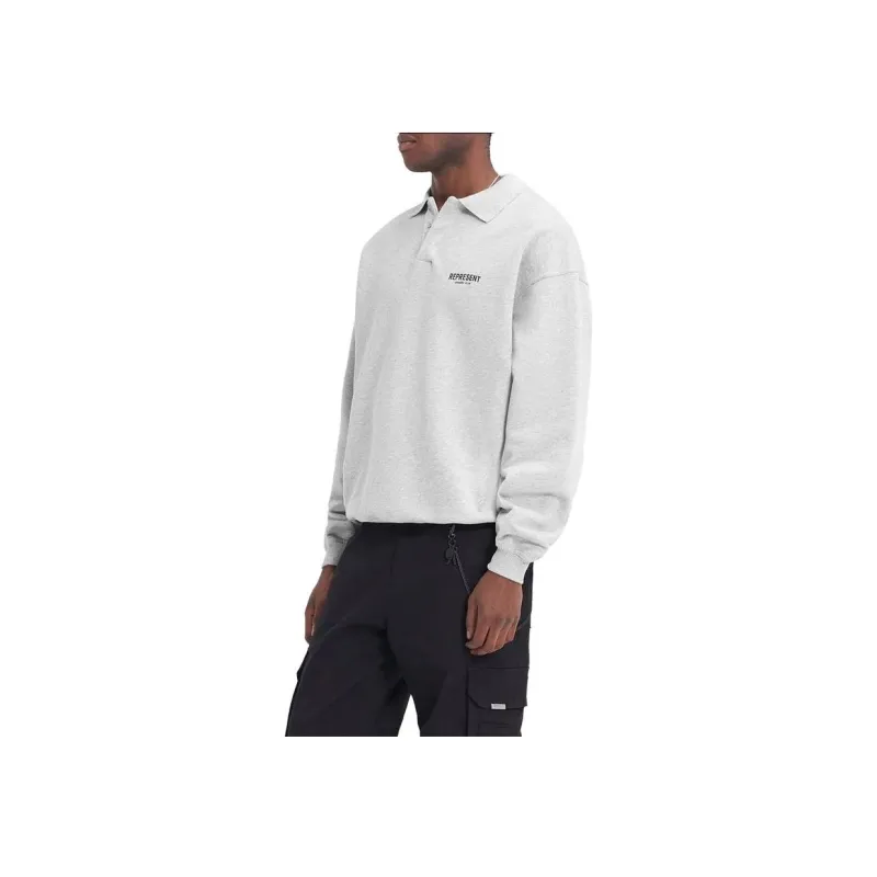 REPRESENT Owners Club Long Sleeve Polo Sweater-4