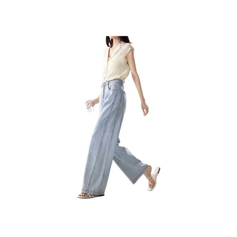 Mo Han Yi Mei Jeans Women's Air Blue-1