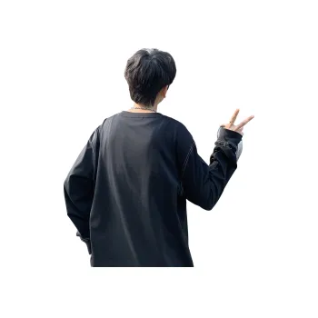 Tonlion Long Sleeved T Shirts Men's Black