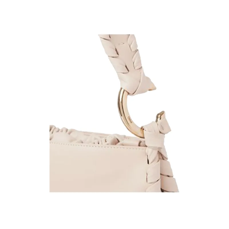 Chloe Mate Smooth Calfskin With Nappa Lambskin Handbag, Shoulder Bag Women's White-4