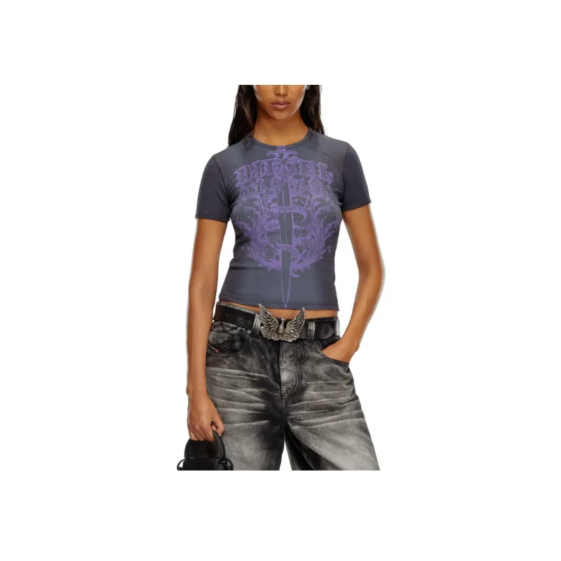 DIESEL Sword Print Crewneck T Shirt-1