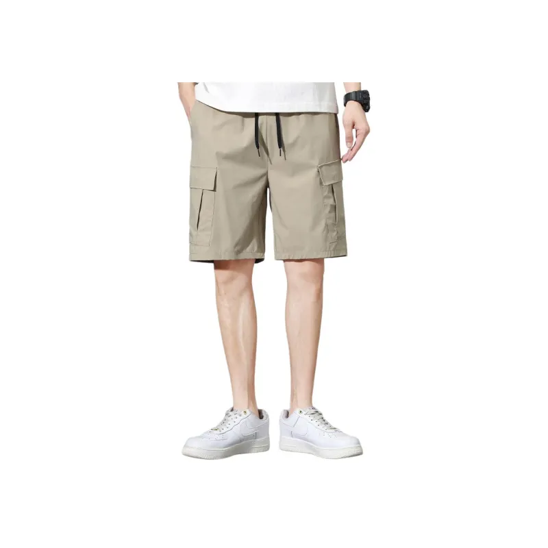Jean West American Luxury Streetwear Versatile Loose Fit Thin Cooling Wide Leg Drawstring Lace Up Ice Silk Summer Men's-1