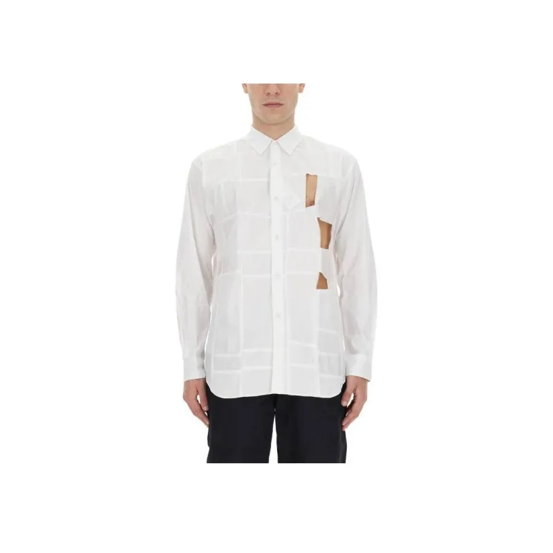 Comme Des Garçons Shirt Cut Out Buttoned Shirt-0