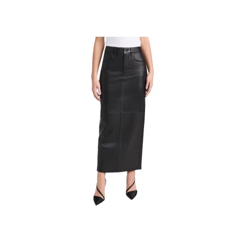 WARDROBE.NYC 블랙 여성 가죽 롱 스커트