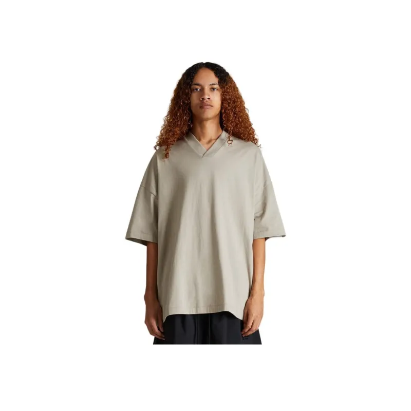 Fear Of God Essentials Logo print V neck Cotton T shirt-3