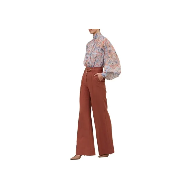 Zimmermann FW24 Shirt Women's Gemstone Blue Eden Pattern-2
