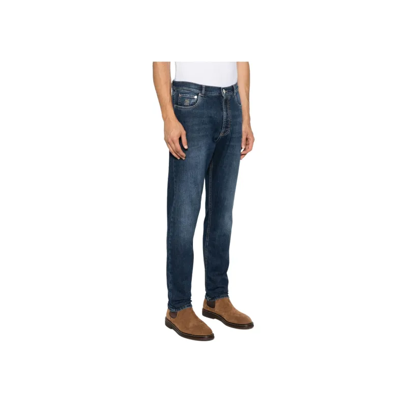 Brunello Cucinelli Distressed Straight Leg Jeans-3