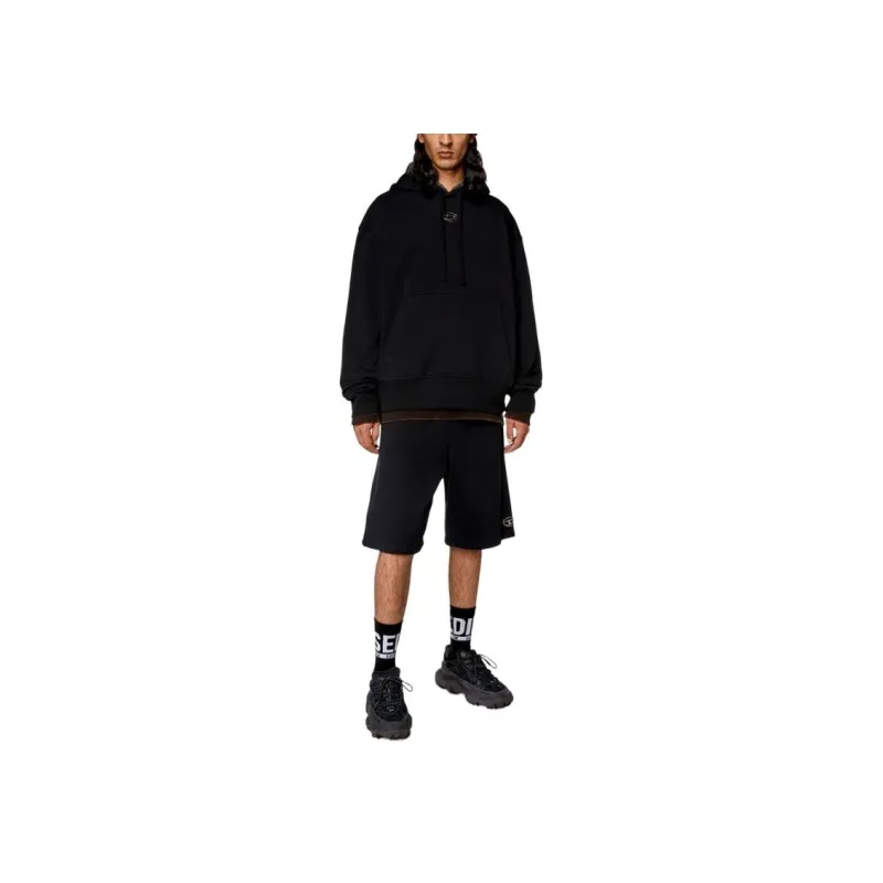 DIESEL P-Marshy-OD Logo Plaque Sweat Shorts-3