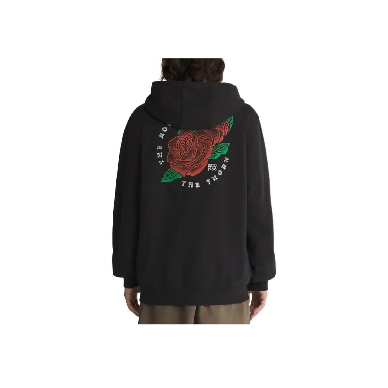 Vans Rose Rosette Full Zip Hoodie Jackets Coats Men's Black-4