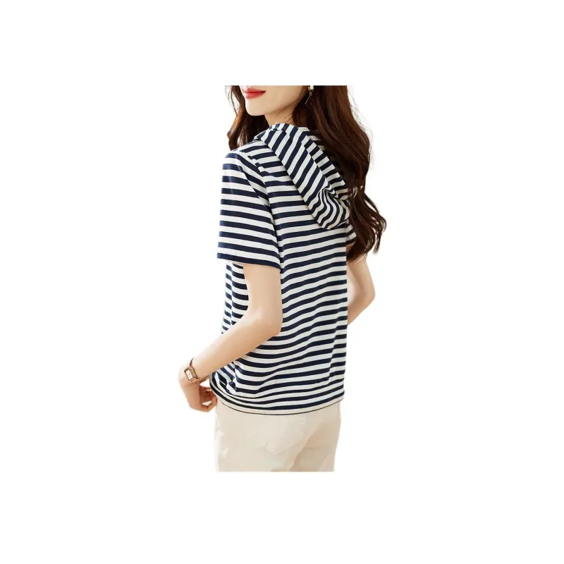 Mo Han Yi Mei T Shirt Women's Navy Blue-3