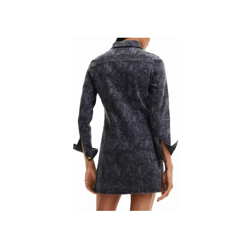 Desigual Long Sleeved Dress Women's Dark Gray-2