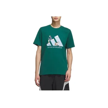 Adidas GRAPHIC SHORT SLEEVE T SHIRT T Shirt Unisex Forest Green