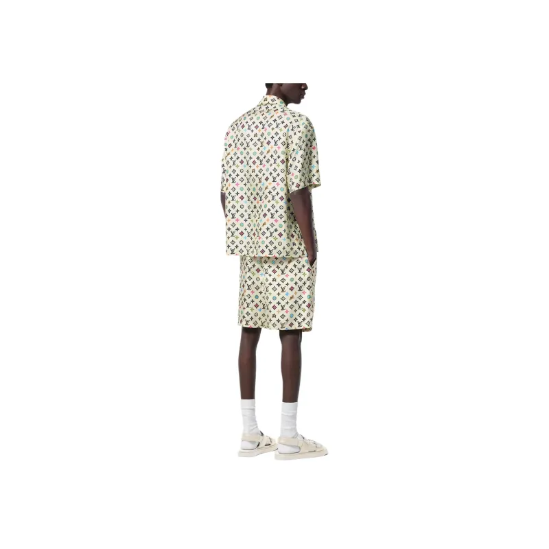 LOUIS VUITTON By Tyler The Creator Monogram Printed Short Sleeved Silk Shirt-3