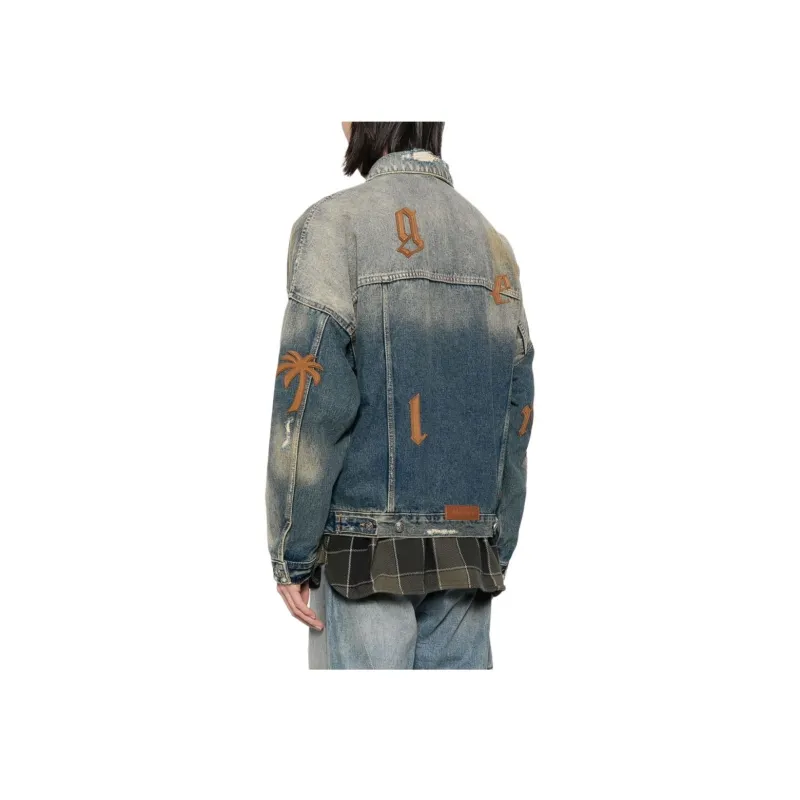 PALM ANGELS Flap Pockets Denim Jacket-4