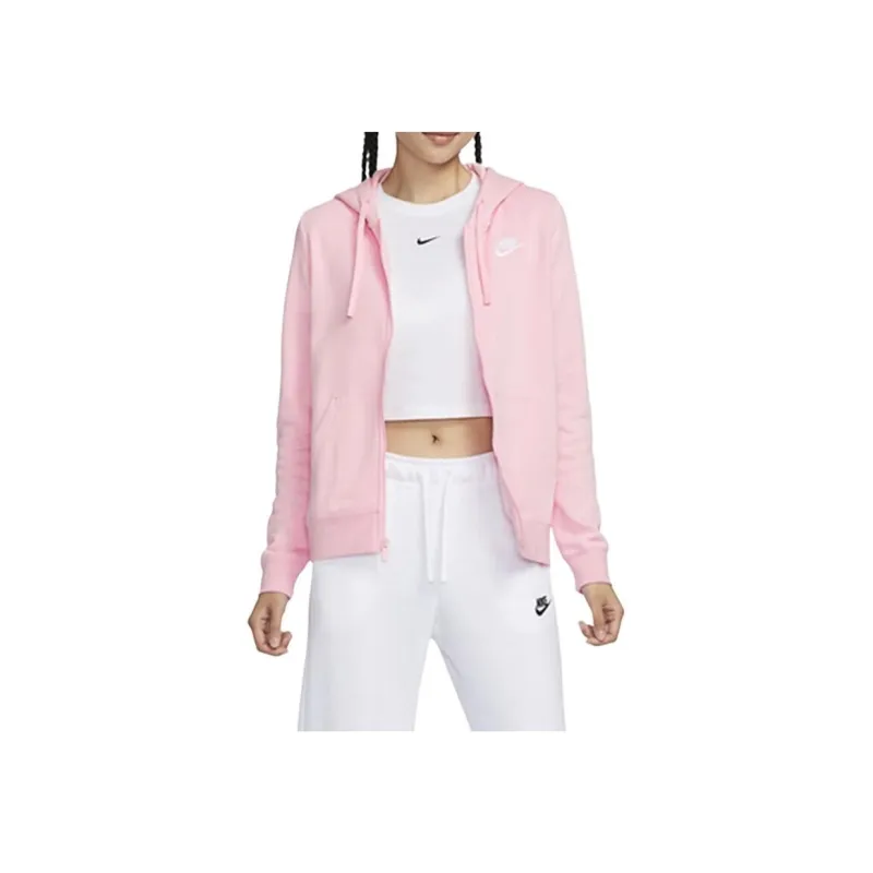 Nike Sportswear Club Fleece Women's Full-Zip Hoodie Pink-2