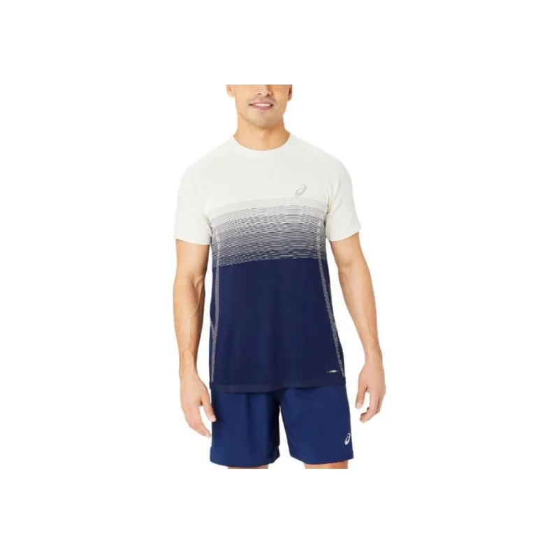 Asics SEAMLESS SS T Shirt Men's Blue-0