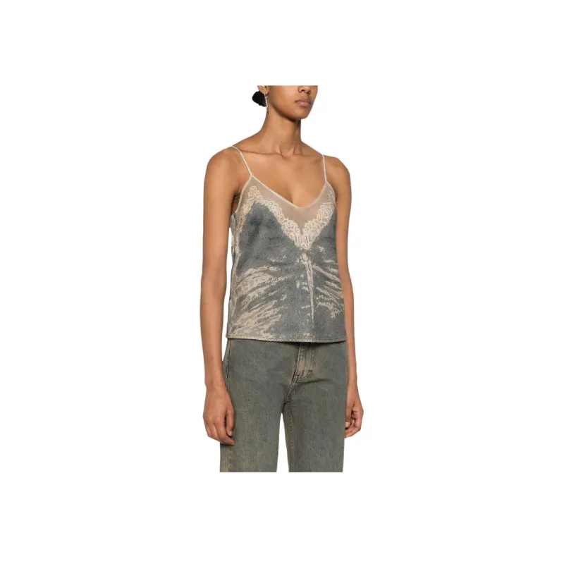 DIESEL Spaghetti Strap Denim Top-3