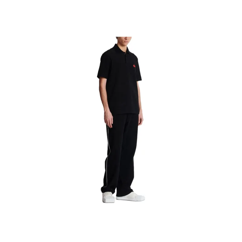 BALMAIN Lip Motif Collared Polo Shirt-1
