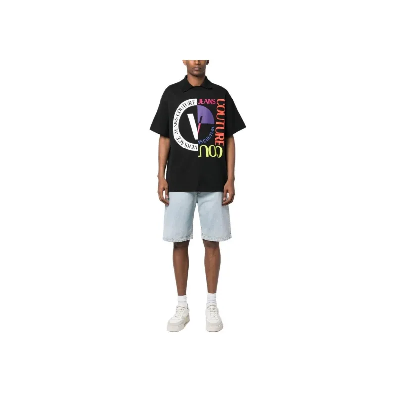 VERSACE JEANS COUTURE Logo print Cotton T shirt-1