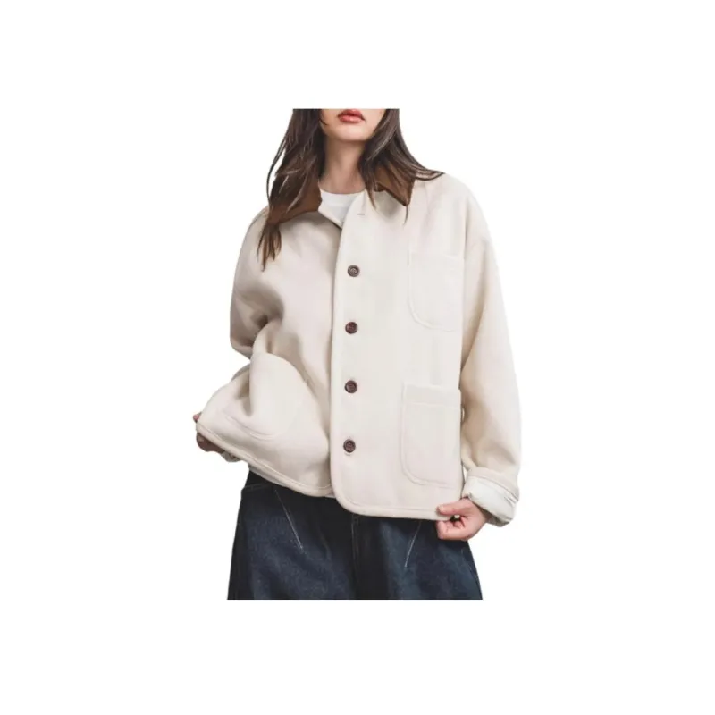 MADEN Cropped Coat Women's Milk White-1