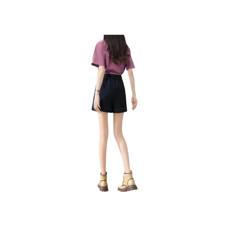 Weixi Denim Shorts Women's Dark Blue-4