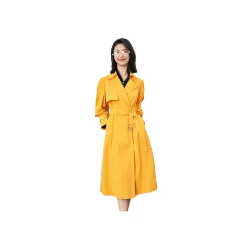 GOOBGS 마운틴 플럼 배색 여성 트렌치 코트