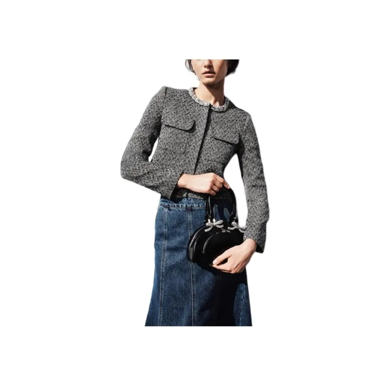Self-portrait Herringbone Jacket-3