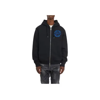 DSQUARED 2 Logo Printed Zip Up Hoodie