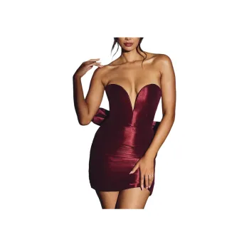 OH POLLY Viviana Sleeveless Dress Women's Wine/Burgundy