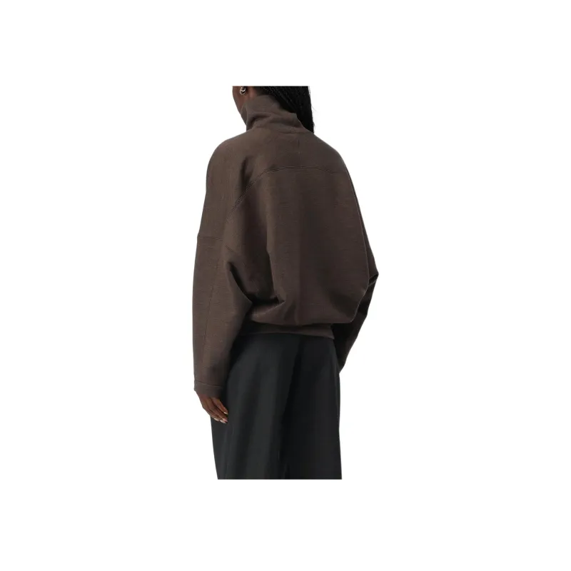 Lemaire High Neck Sweatshirt 'Dark Brown Melange'-2