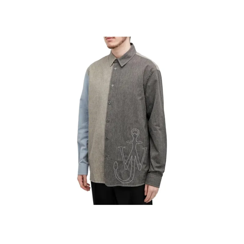 JW Anderson Anchor embroidered Patchwork Shirt-4