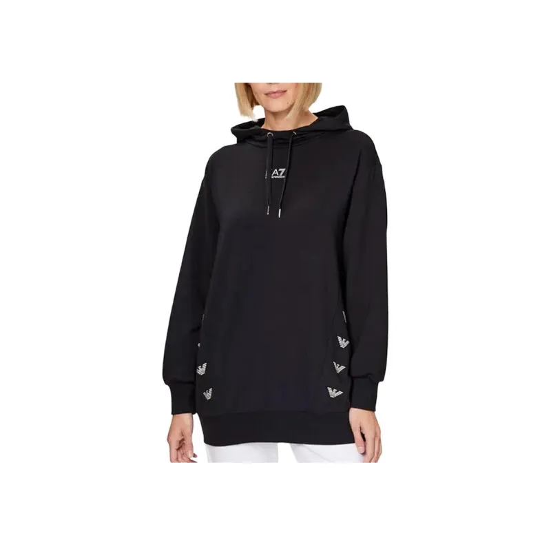 Ea7 EMPORIO ARMANI Logo print Drawstring Hoodie-1