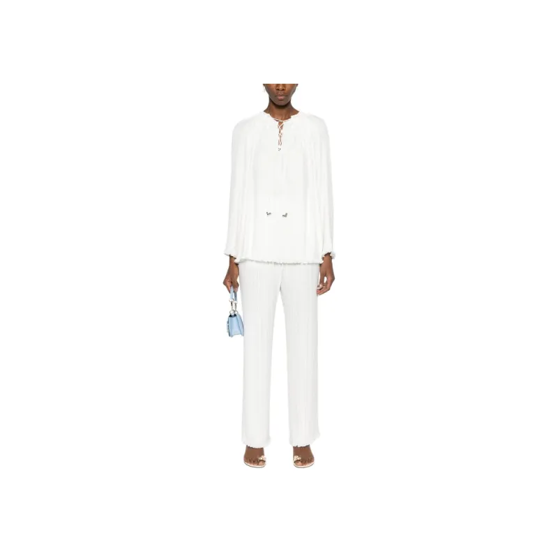 Lanvin Gathered Plissé Blouse-5