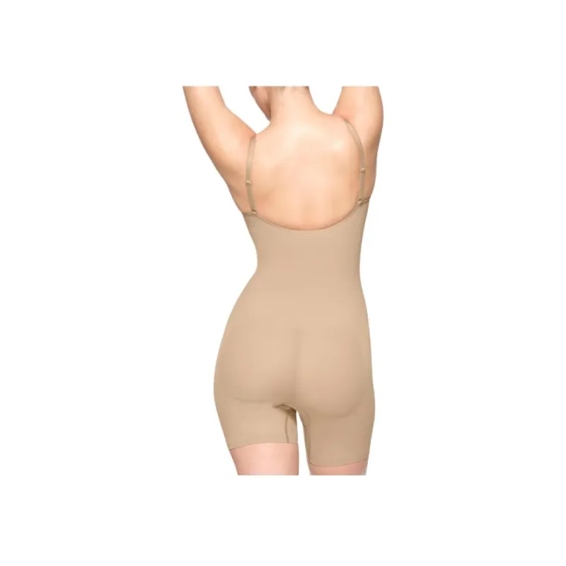 SKIMS SEAMLESS SCULPT MID THIGH BODYSUIT Jumpsuit Women's Mud/CLAY-1