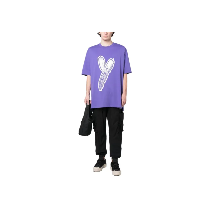 Y 3 Logo print Cotton T shirt-1