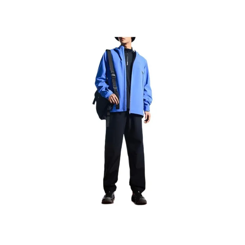 Anta Variety Training Collection Water Resistant Windproof Breathable Windbreaker Jacket Men's Eye Catching Blue-3